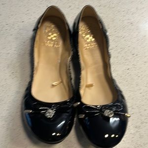 Vince Cumuto ballerina flats, adorable, black, with gold accents, never worn